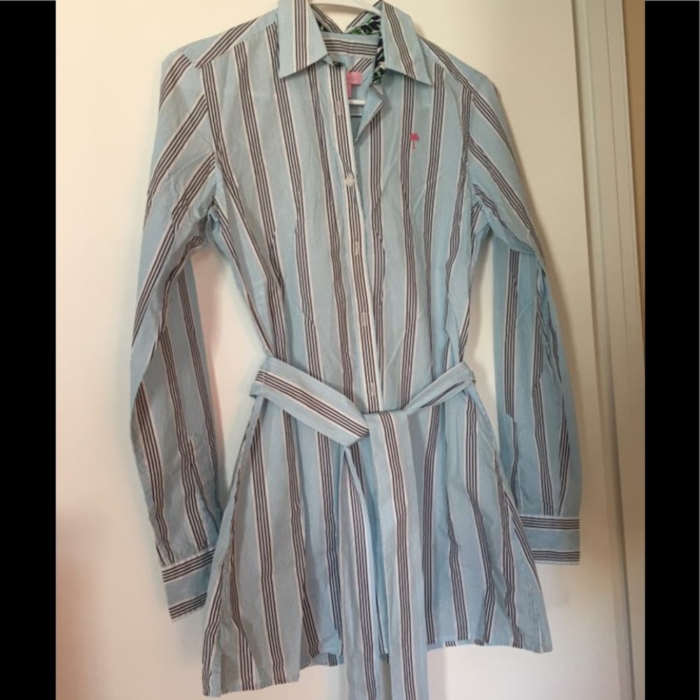 Lilly Pulitzer shirt dress with belt, size Small